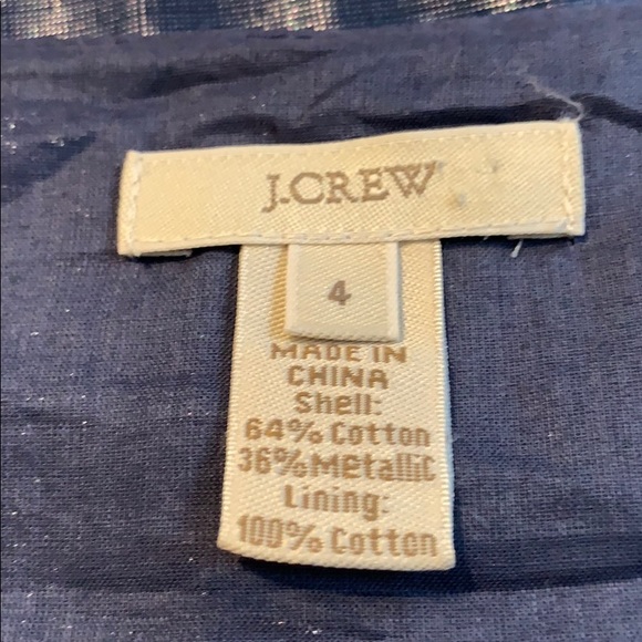 📌 J.Crew Metallic Pleated Cotton Strati Blue Tank Top - Picture 4 of 5